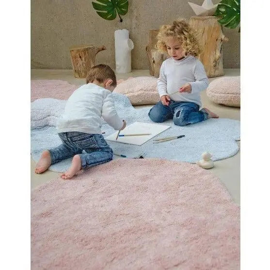 Washable cotton rug "puffy love" nude-Nursery & Beyond-Lorena Canals-Blue Almonds-London-South Kensington
