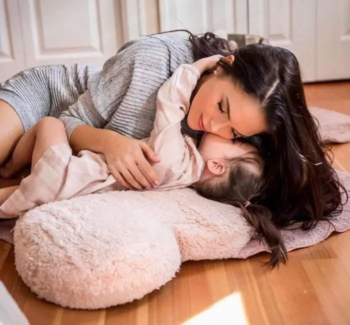 Washable cotton rug "puffy love" nude-Nursery & Beyond-Lorena Canals-Blue Almonds-London-South Kensington