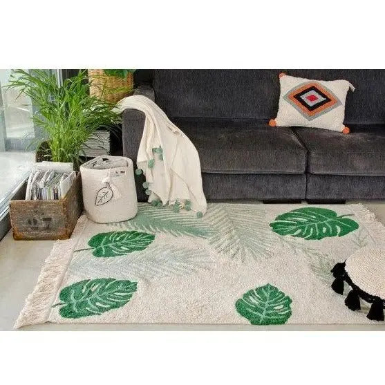 Washable cotton rug "tropical green"-Nursery & Beyond-Lorena Canals-Blue Almonds-London-South Kensington