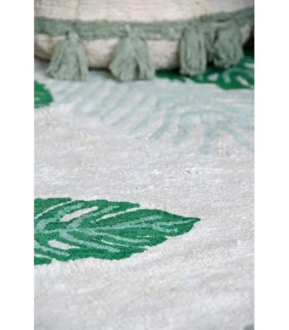 Washable cotton rug "tropical green"-Nursery & Beyond-Lorena Canals-Blue Almonds-London-South Kensington