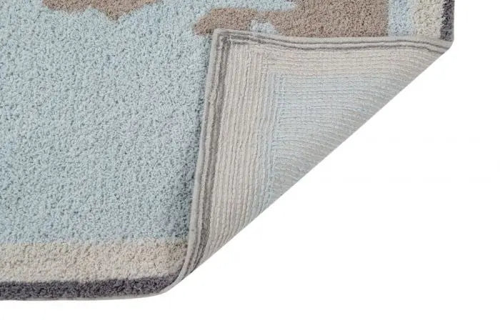 Washable cotton rug "vintage map"-Nursery & Beyond-Lorena Canals-Blue Almonds-London-South Kensington