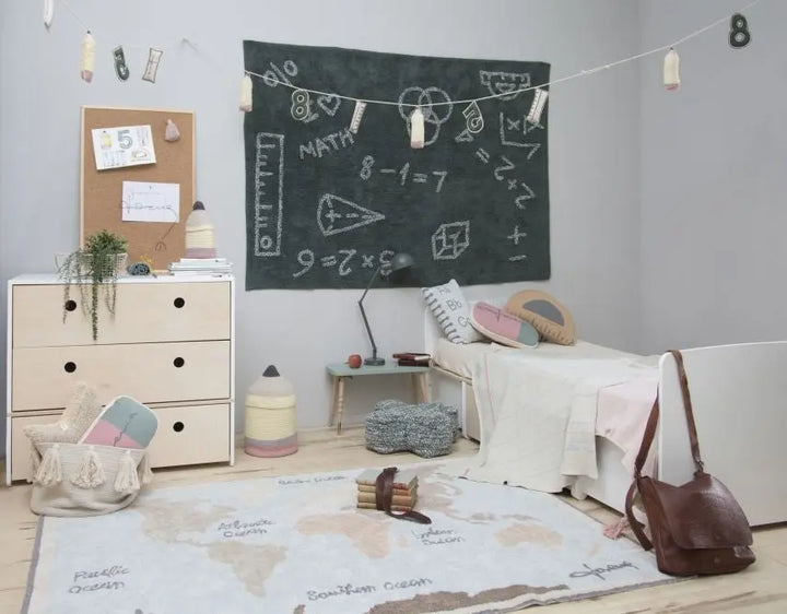 Washable cotton rug "vintage map"-Nursery & Beyond-Lorena Canals-Blue Almonds-London-South Kensington