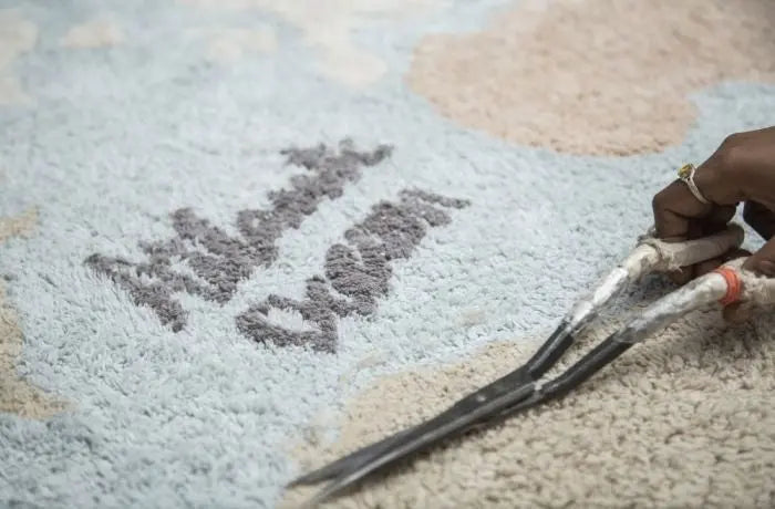 Washable cotton rug "vintage map"-Nursery & Beyond-Lorena Canals-Blue Almonds-London-South Kensington