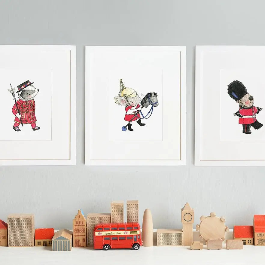 Picture "beefeater badger"-Nursery art-Daisy & Bump-Blue Almonds-London-South Kensington