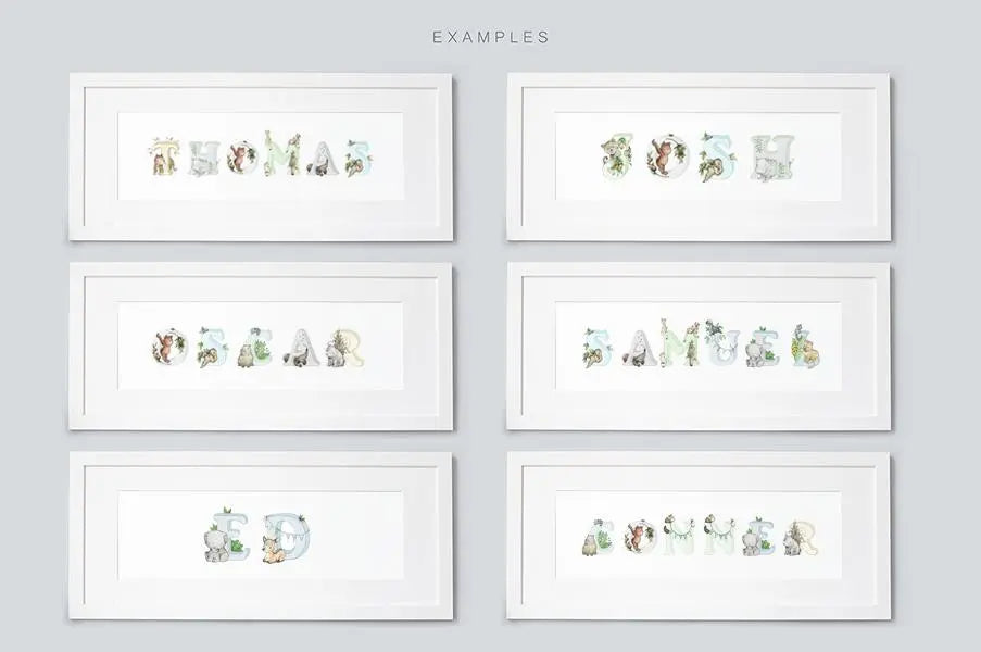 Picture "jungle name" blue-Nursery art-Daisy & Bump-Blue Almonds-London-South Kensington