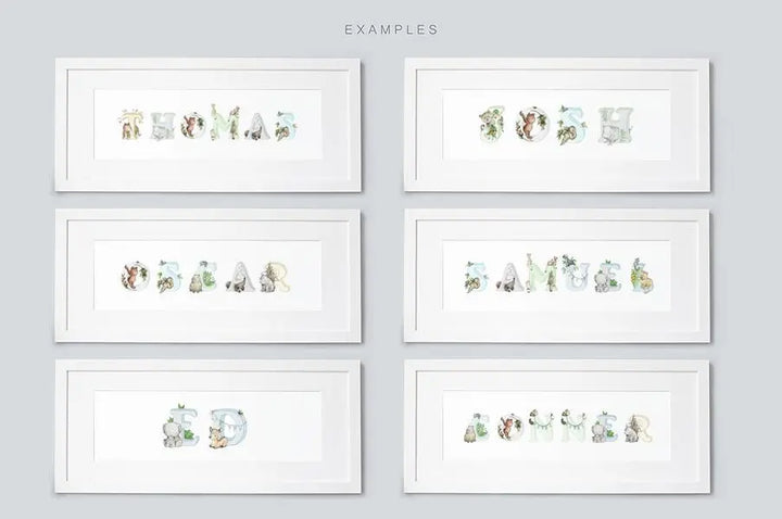 Picture "jungle name" blue-Nursery art-Daisy & Bump-Blue Almonds-London-South Kensington