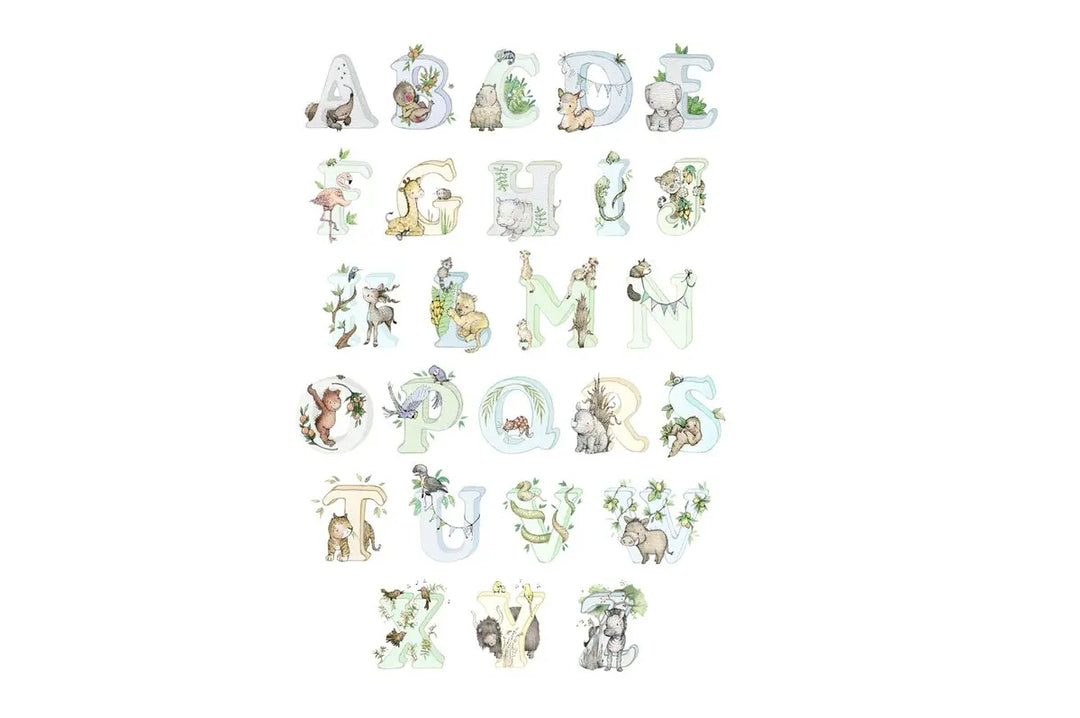 Picture "jungle name" blue-Nursery art-Daisy & Bump-Blue Almonds-London-South Kensington