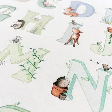 Picture "woodland alphabet" blue-Nursery art-Daisy & Bump-Blue Almonds-London-South Kensington