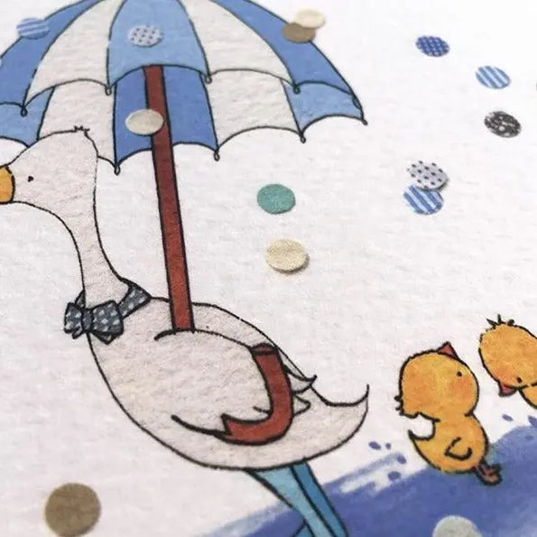 Picture set of 3 "puddle duck"-Nursery art-Daisy & Bump-Blue Almonds-London-South Kensington