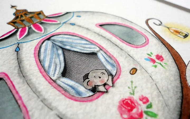 Picture set of 3 "royal princess"-Nursery art-Daisy & Bump-Blue Almonds-London-South Kensington