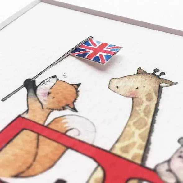 Picture set of 4 "london calling"-Nursery art-Daisy & Bump-Blue Almonds-London-South Kensington
