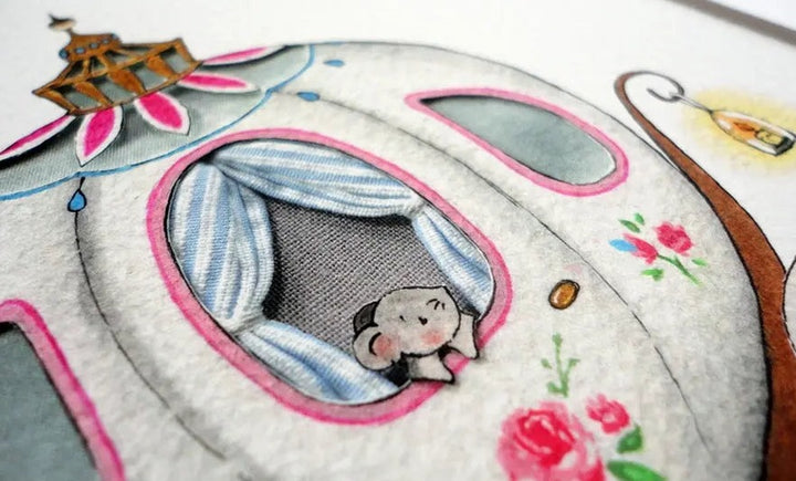 Picture set of 6 "enchanted tale"-Nursery art-Daisy & Bump-Blue Almonds-London-South Kensington