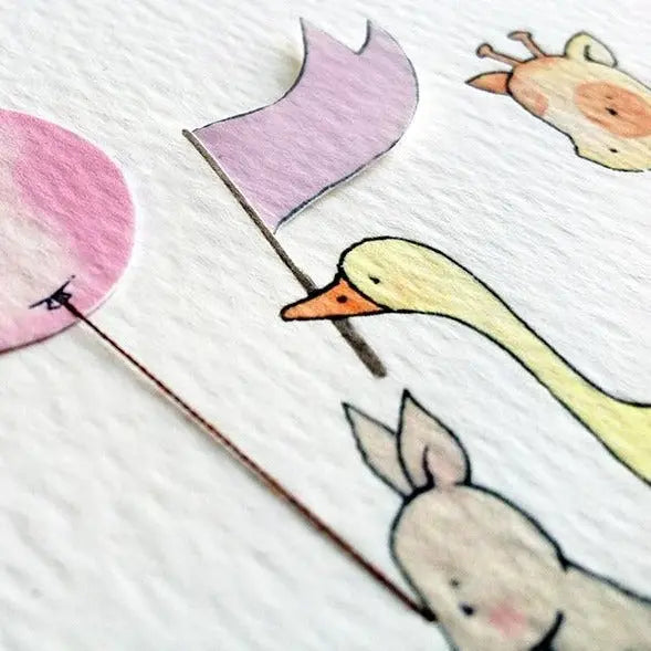 Picture set of 6 "petal"-Nursery art-Daisy & Bump-Blue Almonds-London-South Kensington