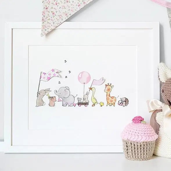 Picture set of 6 "petal"-Nursery art-Daisy & Bump-Blue Almonds-London-South Kensington