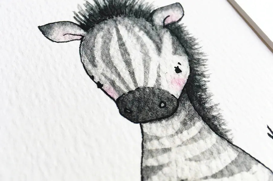 Picture set of 6 "safari babies"-Nursery art-Daisy & Bump-Blue Almonds-London-South Kensington
