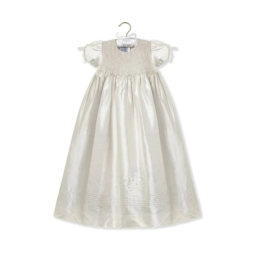 Pearls silk christening gown--Isabel Garreton-Blue Almonds-London-South Kensington