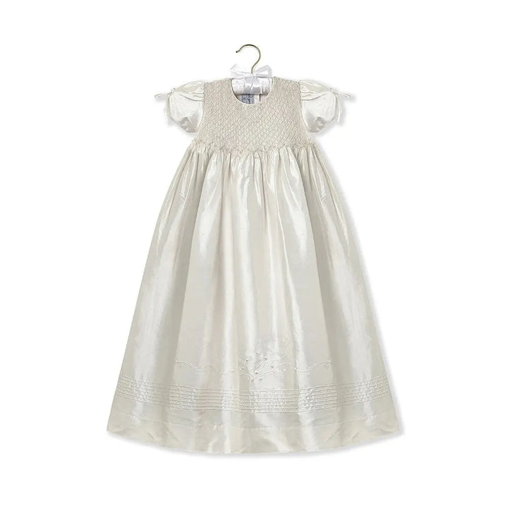 Pearls silk christening gown--Isabel Garreton-Blue Almonds-London-South Kensington
