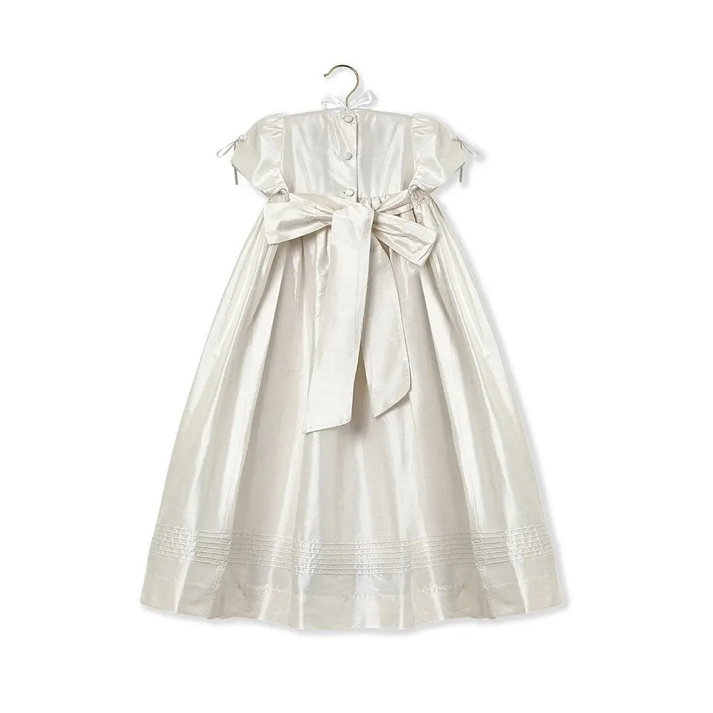 Pearls silk christening gown--Isabel Garreton-Blue Almonds-London-South Kensington
