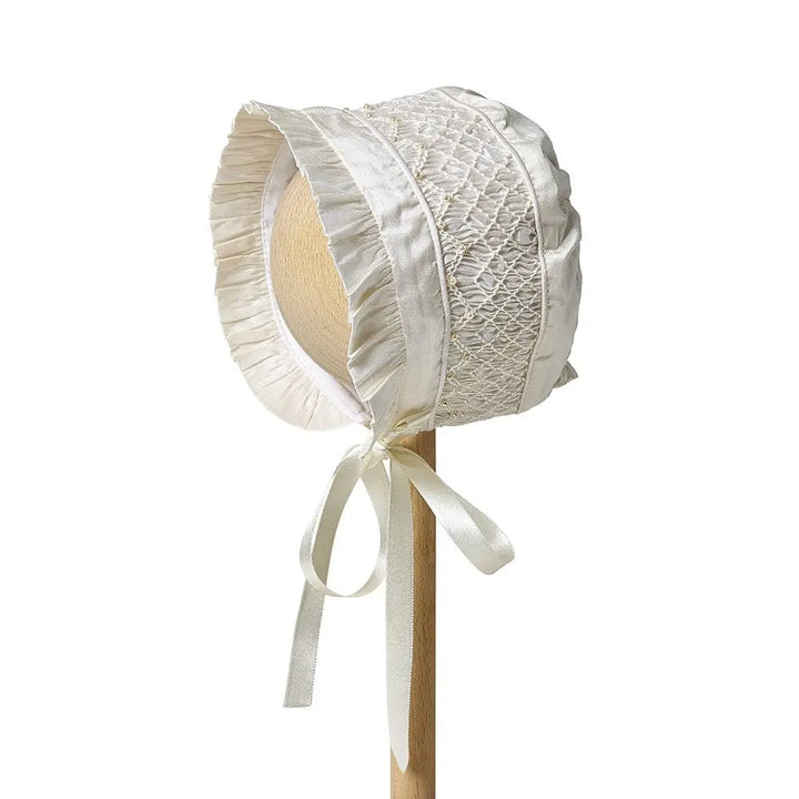 Pearls silk christening gown--Isabel Garreton-Blue Almonds-London-South Kensington