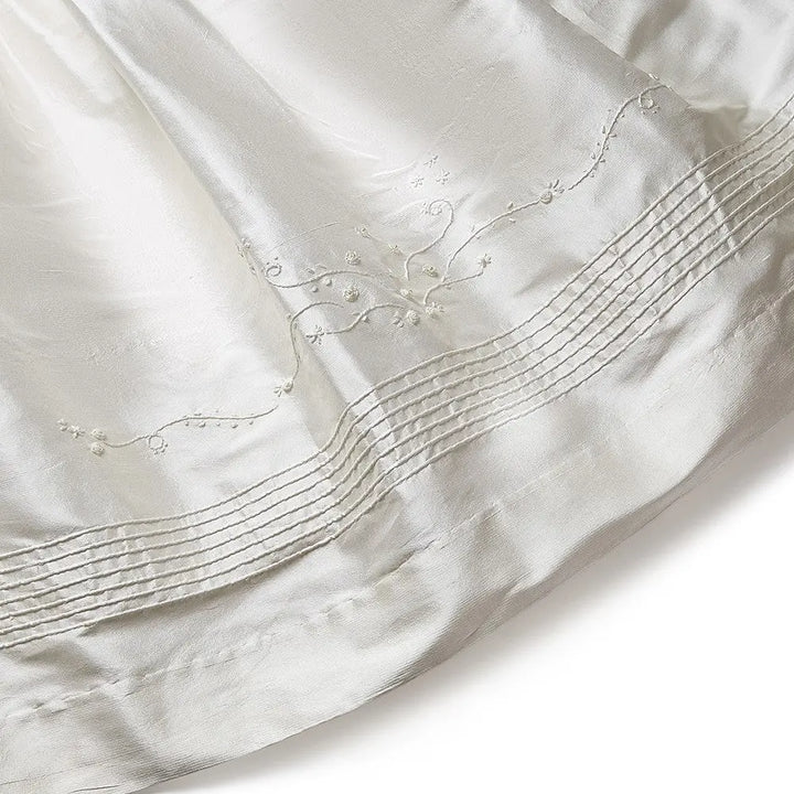 Pearls silk christening gown--Isabel Garreton-Blue Almonds-London-South Kensington