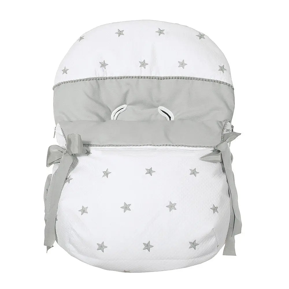 Car seat cover stars grey-Pushchair accessories-Uzturre-Blue Almonds-London-South Kensington