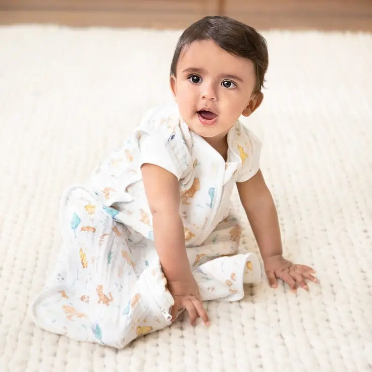 Light sleeping bag "Winnie the Pooh in the woods"-Sleeping bags & changing mats-aden + anais-Blue Almonds-London-South Kensington