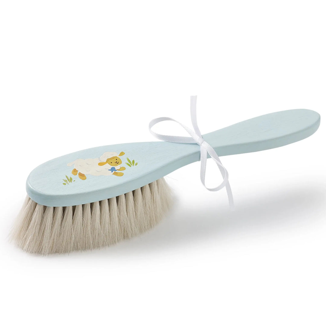 Hairbrush hand-painted sheep blue-Toiletries & baby brushes-Blue Almonds-Blue Almonds-London-South Kensington
