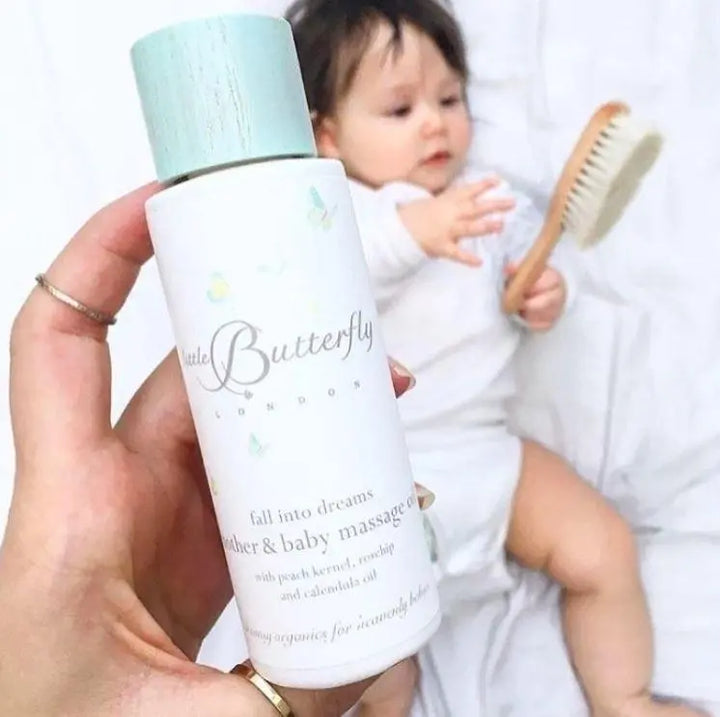 Mother & baby massage oil-Toiletries & baby brushes-Little Butterfly-Blue Almonds-London-South Kensington