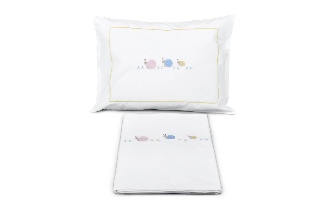 Bedlinen set Cotbed little snails-Towels & bedlinen-Evelyn Kahle-Blue Almonds-London-South Kensington
