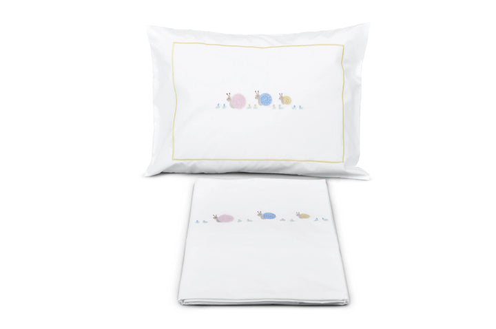 Bedlinen set Cotbed little snails-Towels & bedlinen-Evelyn Kahle-Blue Almonds-London-South Kensington