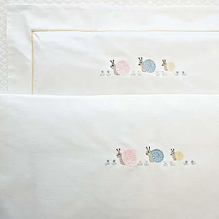 Bedlinen set Cotbed little snails-Towels & bedlinen-Evelyn Kahle-Blue Almonds-London-South Kensington