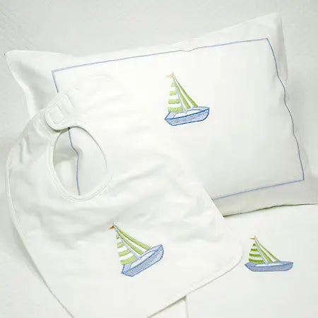 Bedlinen set Cotbed sailing away-Towels & bedlinen-Evelyn Kahle-Blue Almonds-London-South Kensington