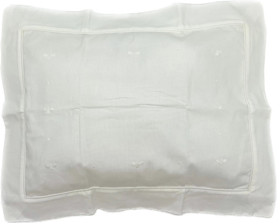 Boudoir pillowcase "baby bees" white-Towels & bedlinen-Gordonsbury-Blue Almonds-London-South Kensington