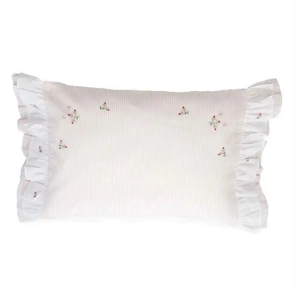 Boudoir pillowcase "rosebuds"-Towels & bedlinen-Gordonsbury-Blue Almonds-London-South Kensington