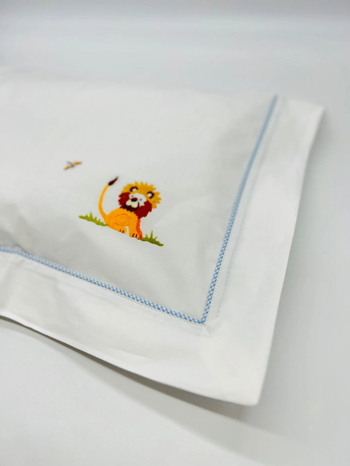 Boudoir pillowcase "safari" blue-Towels & bedlinen-Gordonsbury-Blue Almonds-London-South Kensington