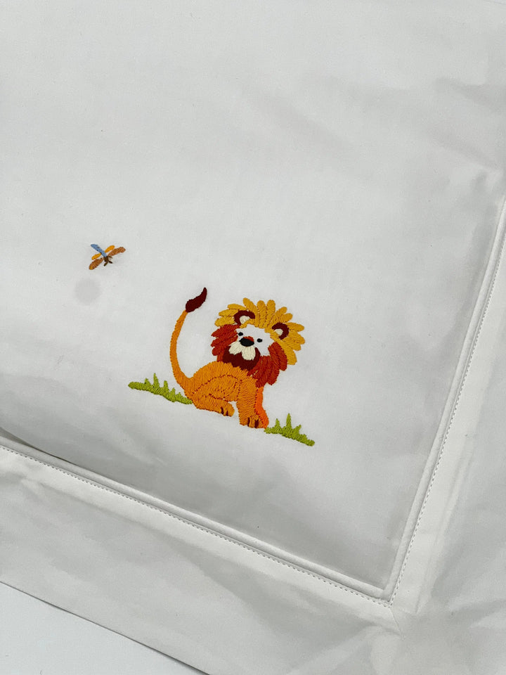 Boudoir pillowcase "safari" white-Towels & bedlinen-Gordonsbury-Blue Almonds-London-South Kensington