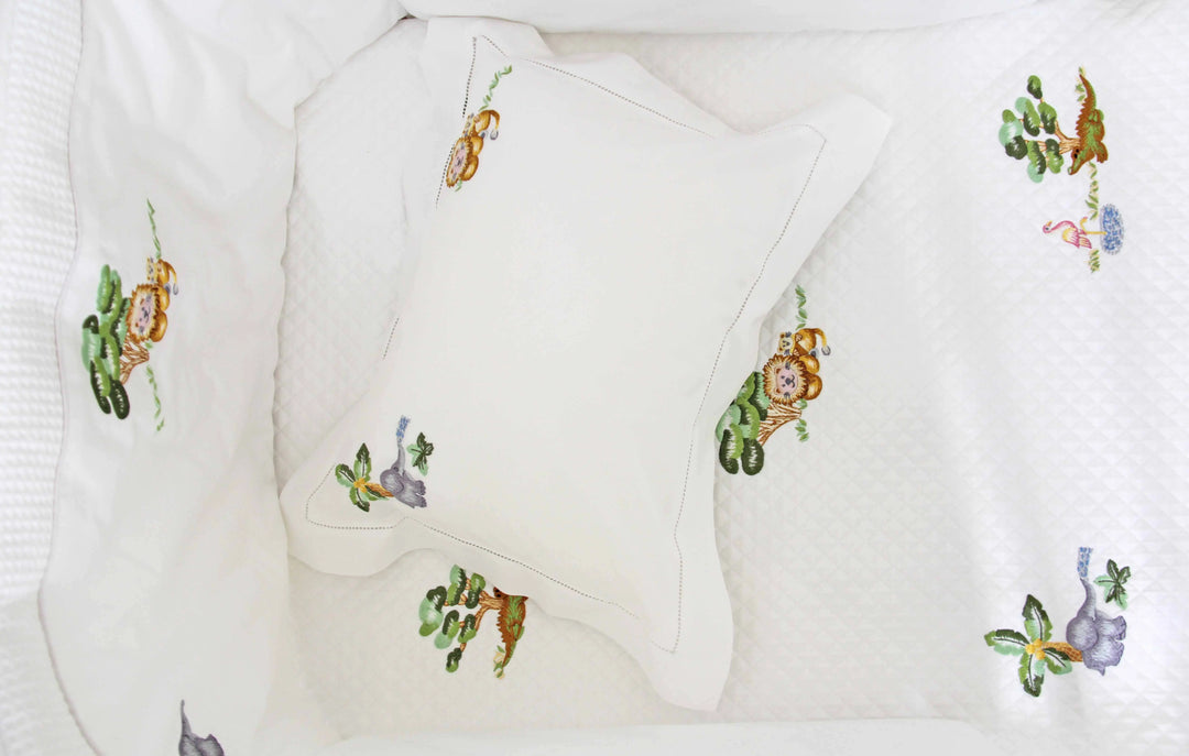 Cotbed Bedlinen Set - Jungle Animals-Towels & bedlinen-Valombrouse-Blue Almonds-London-South Kensington