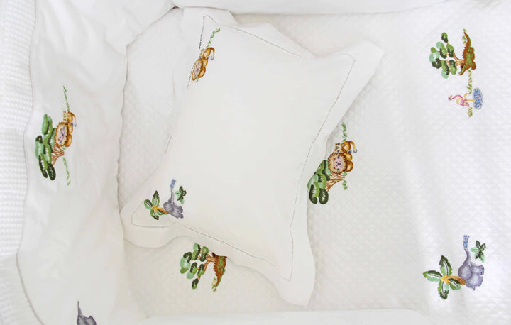 Cotbed Bedlinen Set - Jungle Animals-Towels & bedlinen-Valombrouse-Blue Almonds-London-South Kensington