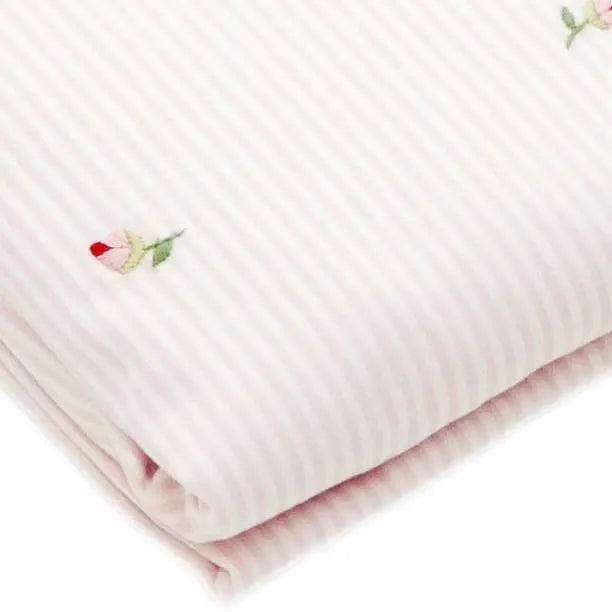 Cotbed fitted sheet "rosebuds"-Towels & bedlinen-Gordonsbury-Blue Almonds-London-South Kensington