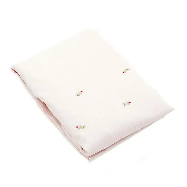 Cotbed fitted sheet "rosebuds"-Towels & bedlinen-Gordonsbury-Blue Almonds-London-South Kensington