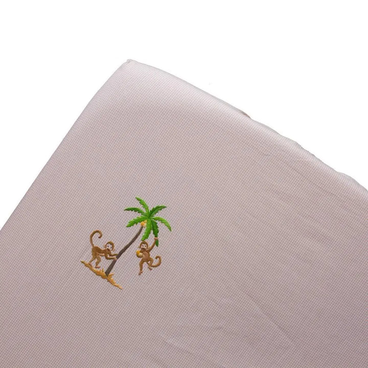 Cotbed fitted sheet "safari" beige-Towels & bedlinen-Gordonsbury-Blue Almonds-London-South Kensington