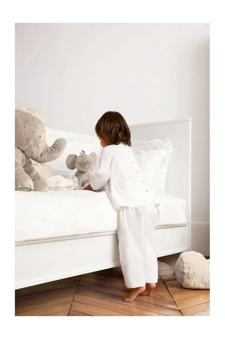 Cotbed linen set "delicatesse" white gold-Towels & bedlinen-Tartine et Chocolat-Blue Almonds-London-South Kensington