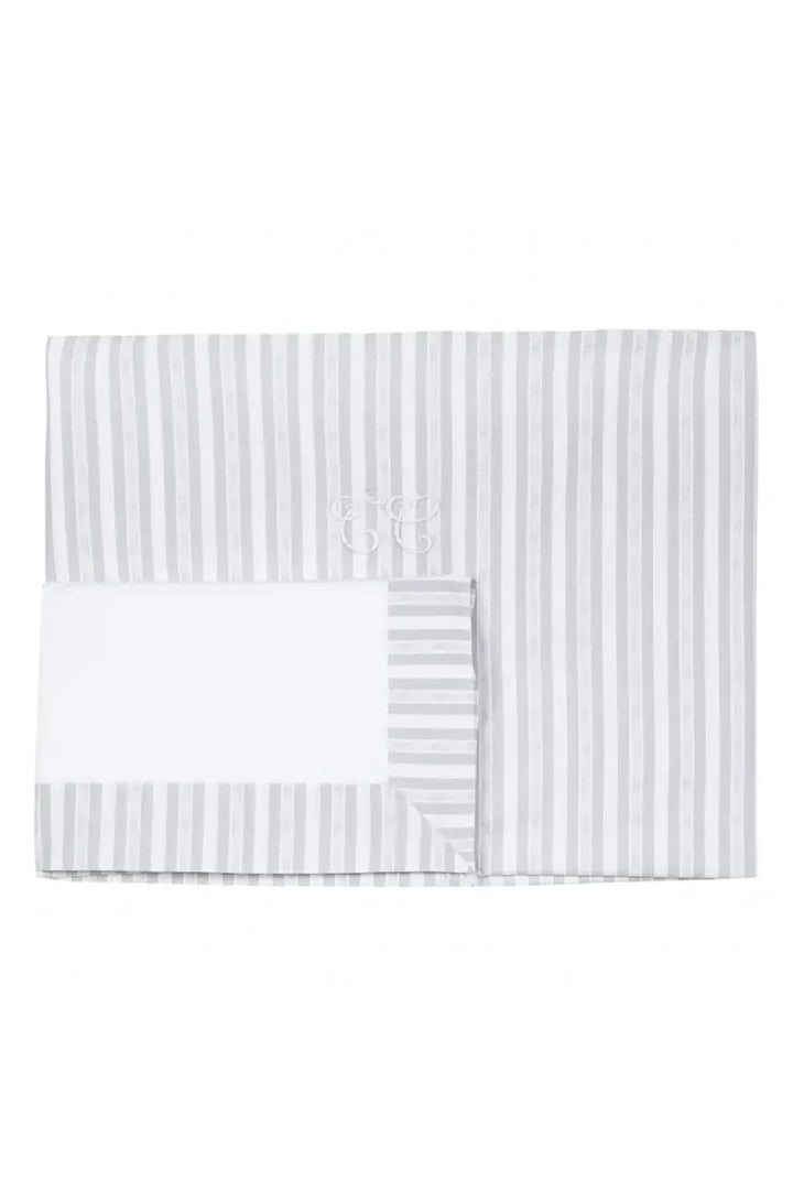 Cotbed linen set "garda" grey-Towels & bedlinen-Tartine et Chocolat-Blue Almonds-London-South Kensington