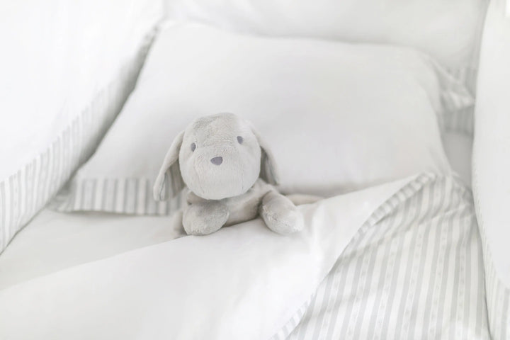 Cotbed linen set "garda" grey-Towels & bedlinen-Tartine et Chocolat-Blue Almonds-London-South Kensington