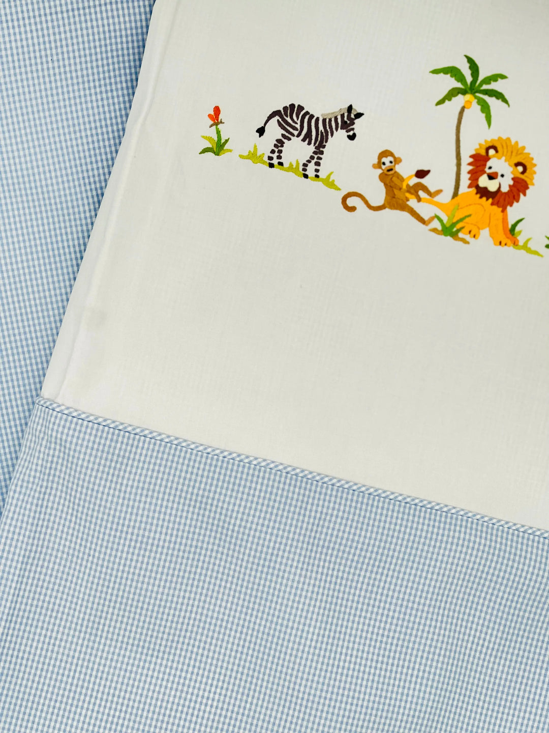 Cotbed duvet cover "safari" blue-Towels & bedlinen-Gordonsbury-Blue Almonds-London-South Kensington