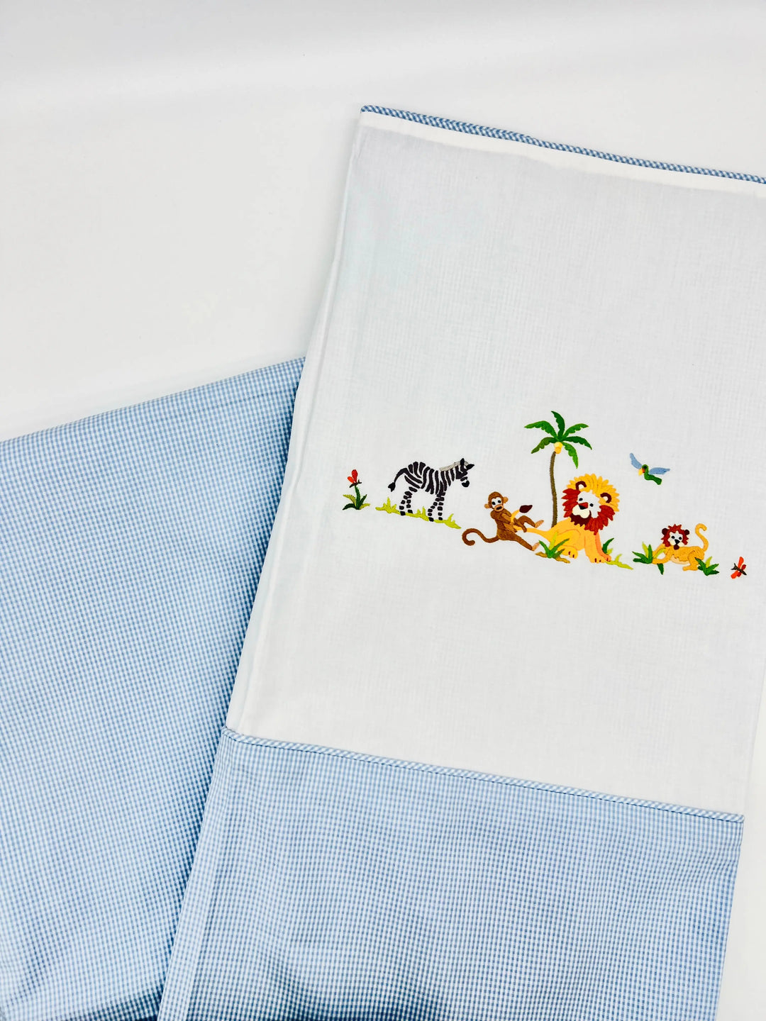 Cotbed duvet cover "safari" blue-Towels & bedlinen-Gordonsbury-Blue Almonds-London-South Kensington