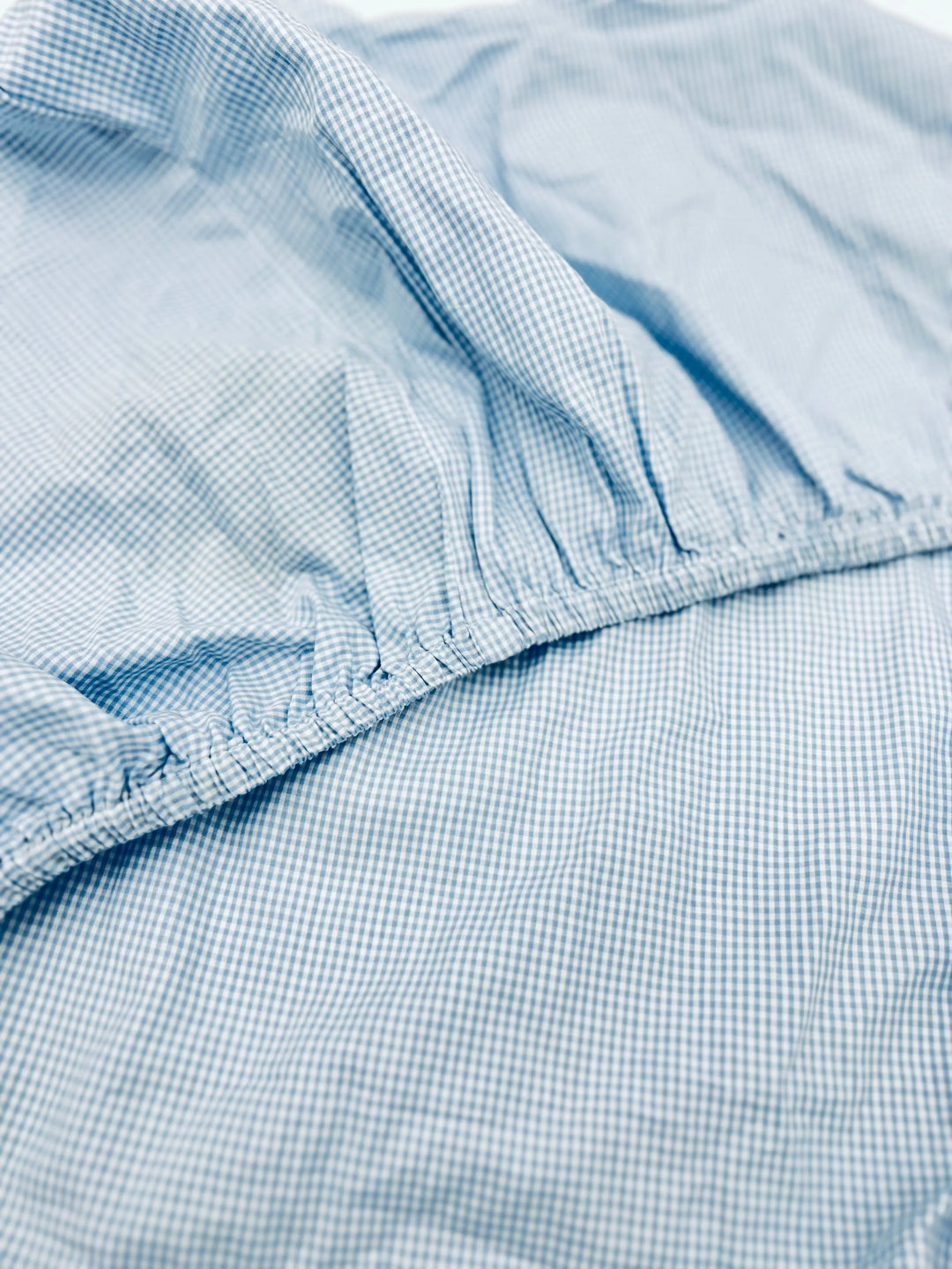 Cotbed fitted sheet "safari" blue-Towels & bedlinen-Gordonsbury-Blue Almonds-London-South Kensington