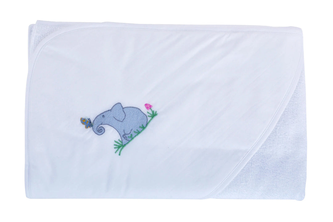 Hooded towel happy elephant-Towels & bedlinen-Evelyn Kahle-Blue Almonds-London-South Kensington