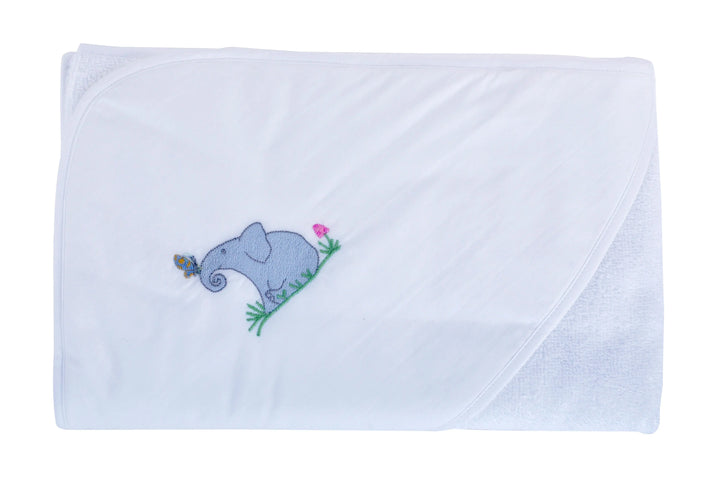 Hooded towel happy elephant-Towels & bedlinen-Evelyn Kahle-Blue Almonds-London-South Kensington