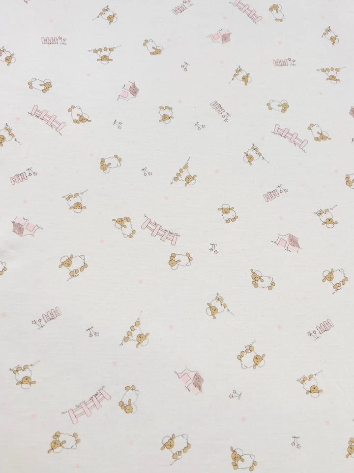 Moses basket fitted sheet - Sheep pink-Towels & bedlinen-Lyda Baby-Blue Almonds-London-South Kensington